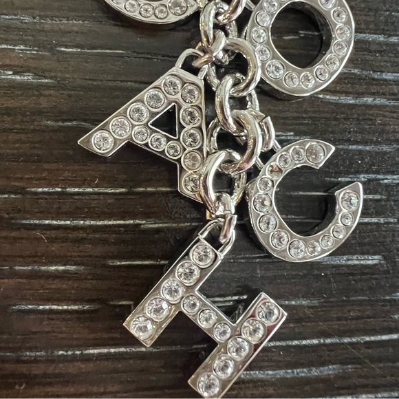 NWT Coach Silver Pave Rhinestone Bag Charm/ Keychain - Picture 6 of 9